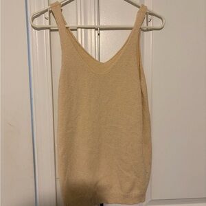 Elegant Beige Sleeveless Tank Top